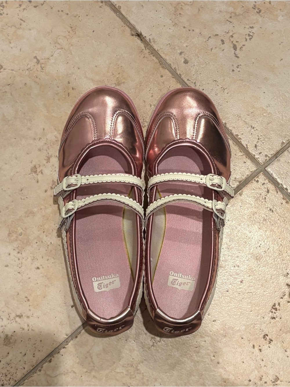 Onitsuka Tiger Metallic Pink Ballet Flats